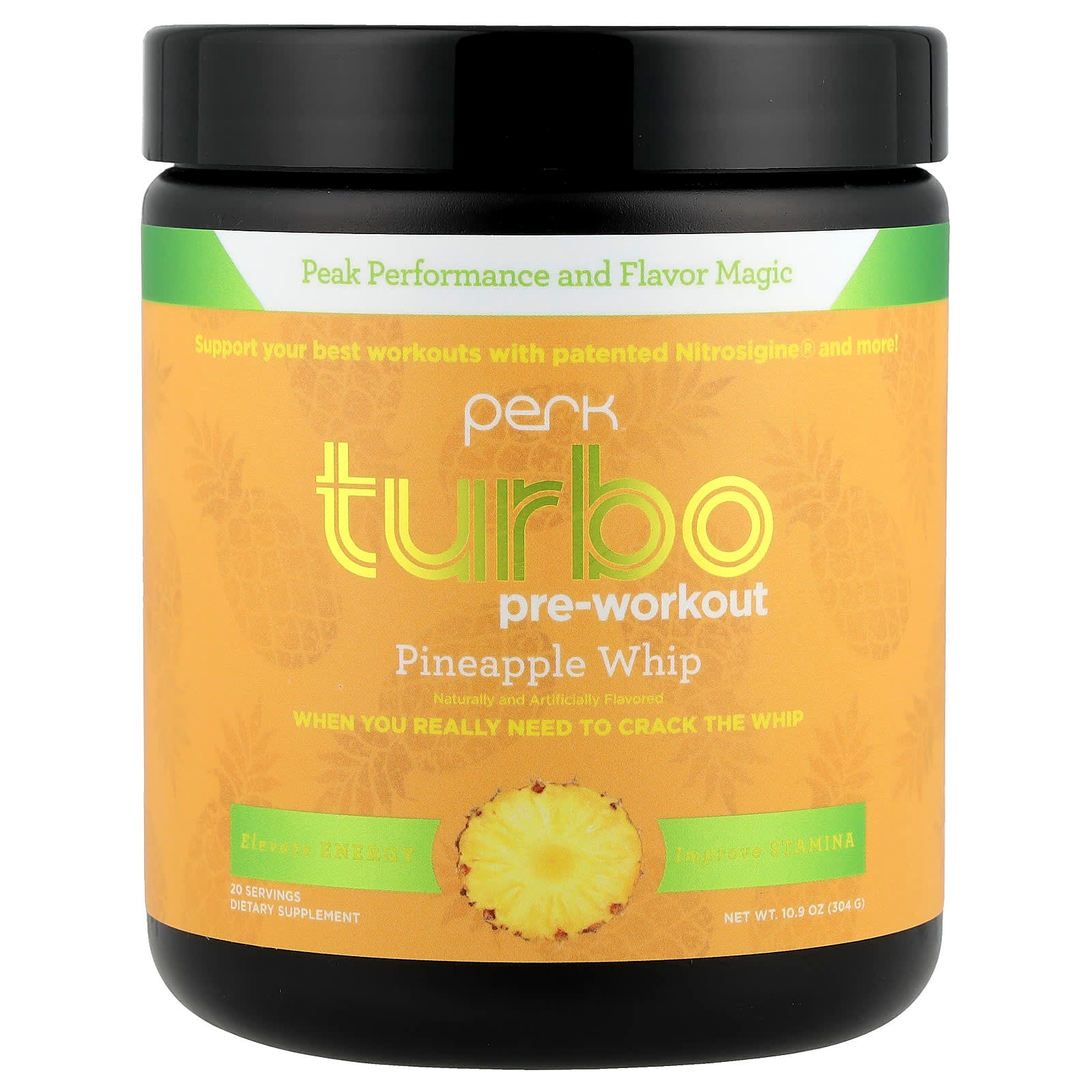 Perk Energy, Turbo, Pre-Workout, Pineapple Whip, 10.9 oz (304 g) - Image 1