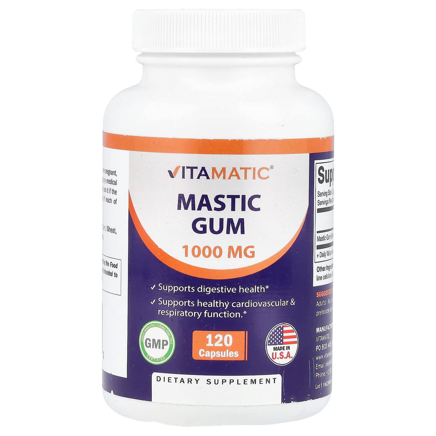 Vitamatic, Mastic Gum, 120 Capsules (500 mg per Capsule) - Image 1