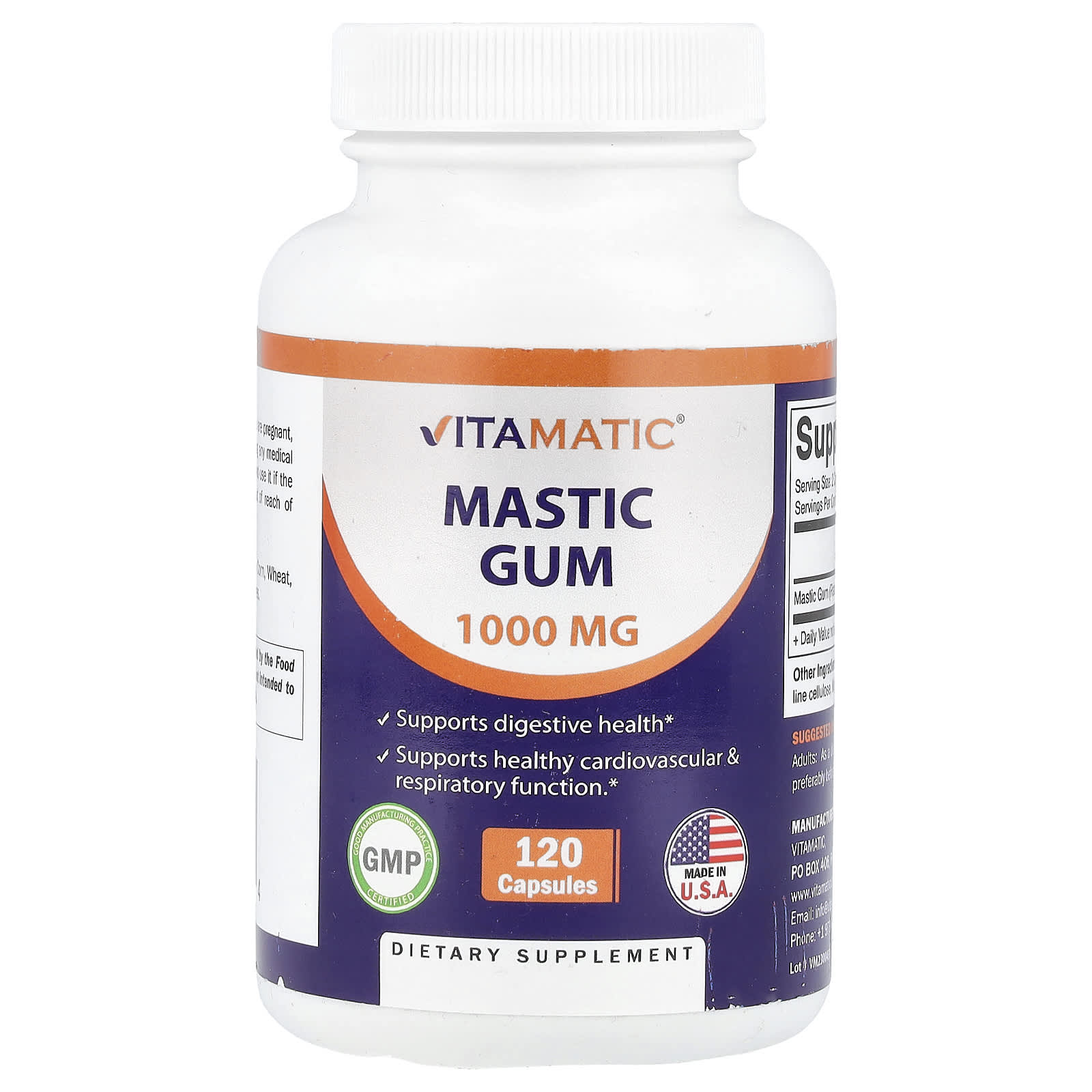 Vitamatic, Mastic Gum, 120 Capsules (500 mg per Capsule) - Image 1