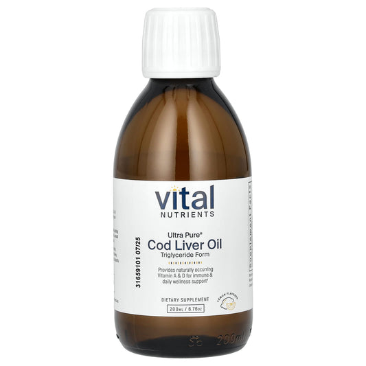Vital Nutrients, Ultra Pure, Cod Liver Oil, Lemon, 6.76 oz (200 ml) - Image 1
