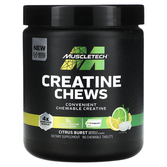 MuscleTech, Creatine Chews, Citrus Burst, 90 Chewable Tablets (1 g per Tablet) - Image 1