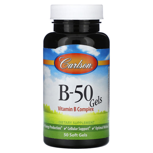 Carlson B-50 Gels, 50 Soft Gels for Energy & Vitality - Image 1