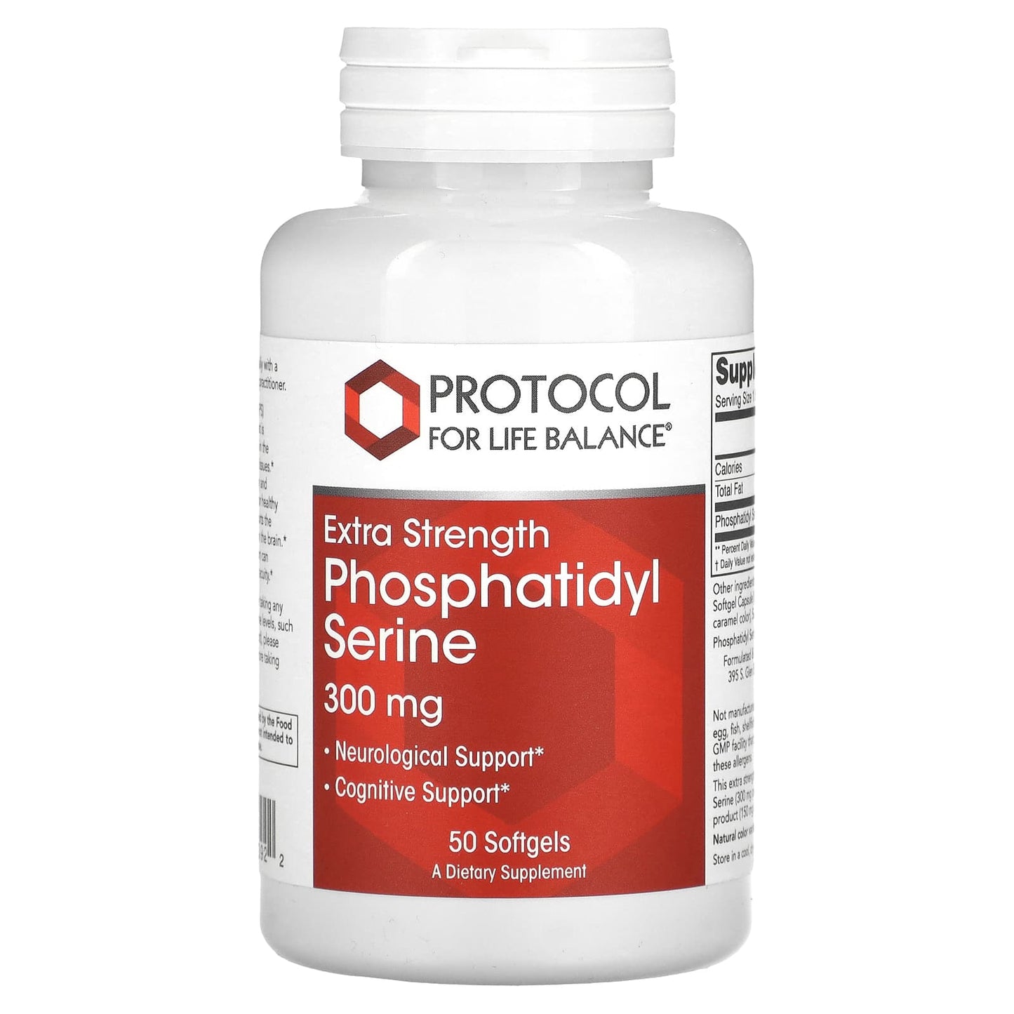 Protocol for Life Balance, Extra Strength Phosphatidyl Serine, 300 mg, 50 Softgels - Image 1