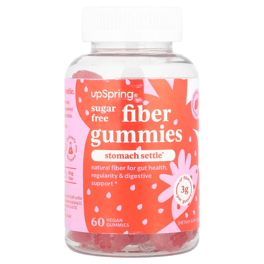 UpSpring, Fiber Gummies, Strawberry, 60 Vegan Gummies - Image 1