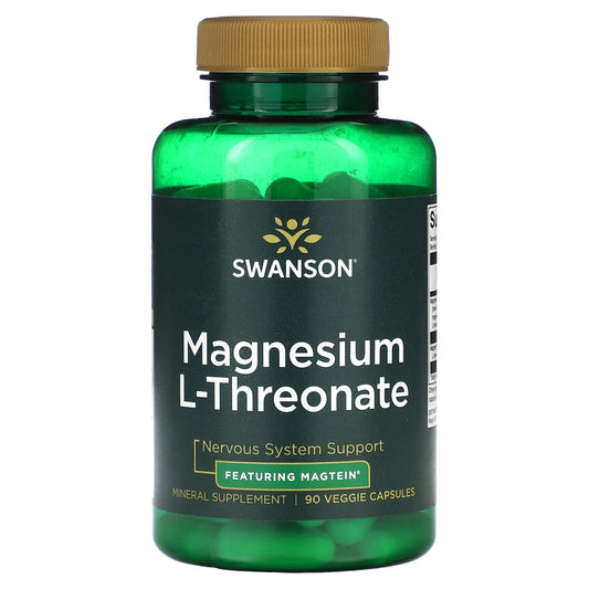 Swanson, Magnesium L-Threonate, 90 Veggie Capsules - Image 1