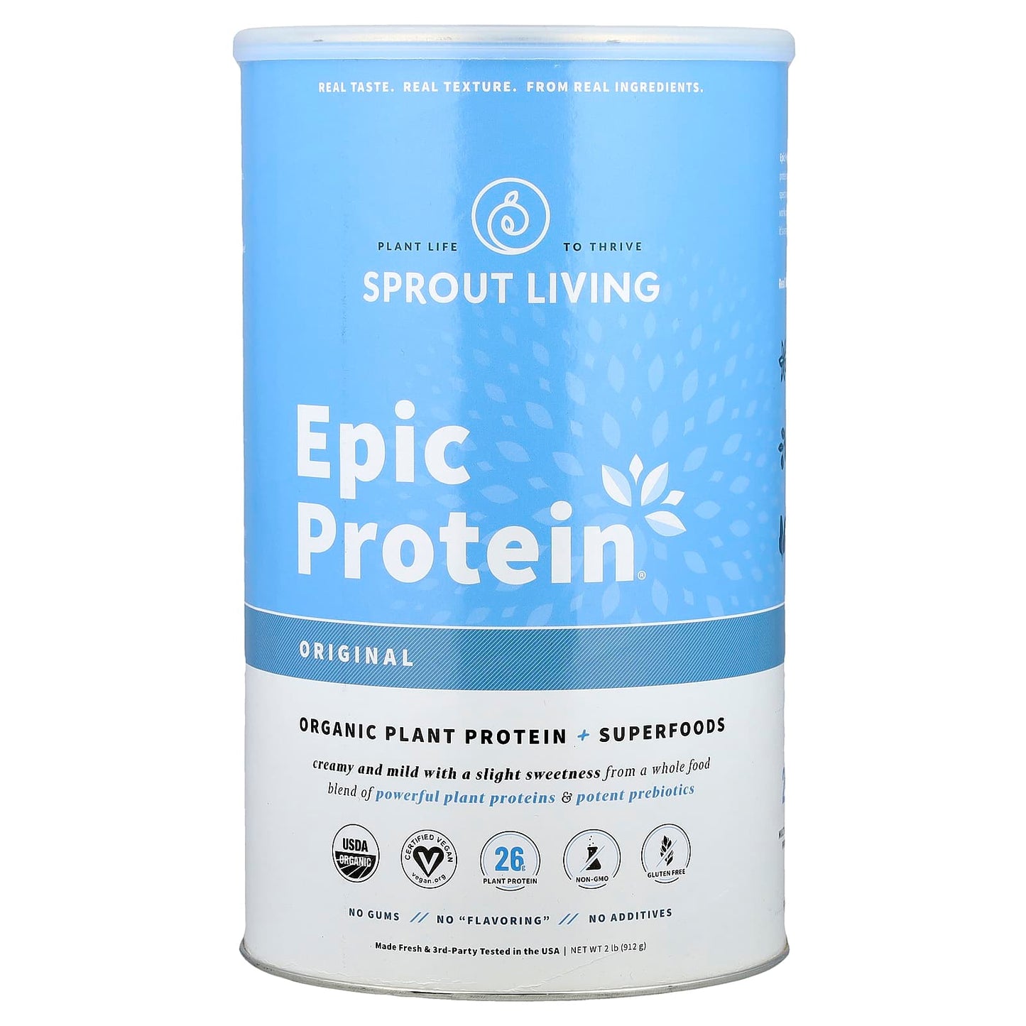 Sprout Living, Epic Protein®, Organic Plant Protein + Superfoods, Original, 2 lb (912 g) - Image 1