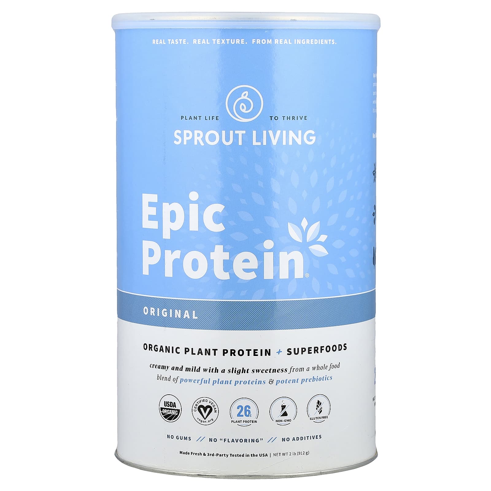 Sprout Living, Epic Protein®, Organic Plant Protein + Superfoods, Original, 2 lb (912 g) - Image 1
