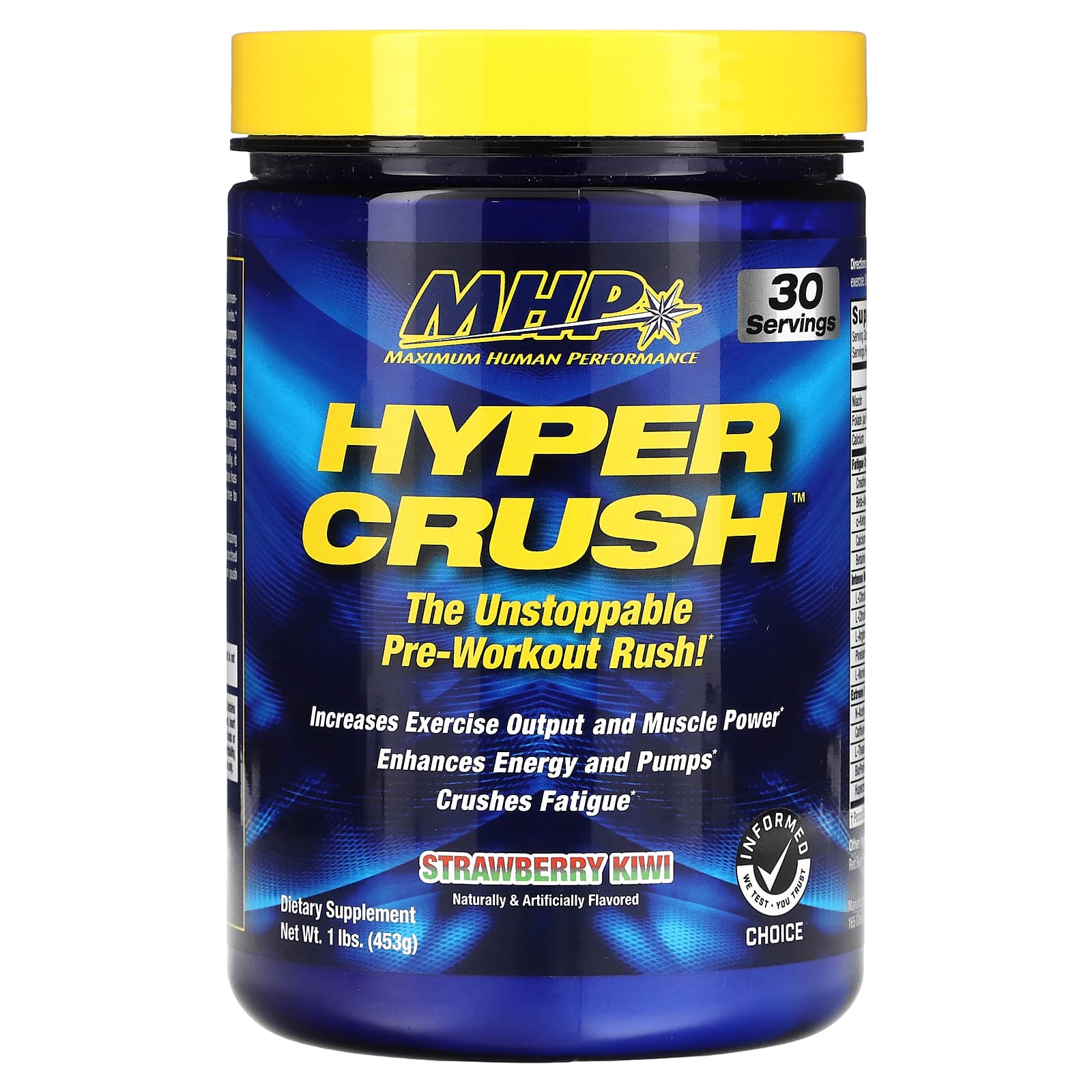 MHP, Hyper Crush, Pre-Workout, Strawberry Kiwi, 1 lbs (453 g) - Image 1