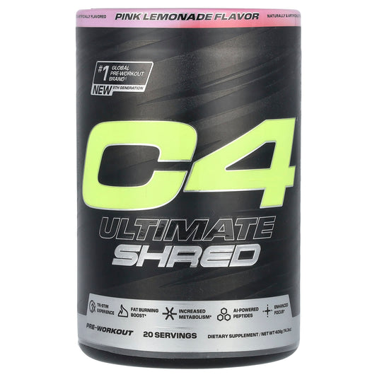 Cellucor C4 Ultimate Shred Pre-Workout Powder, Pink Lemonade, 14.3 oz (406 g) - Image 1