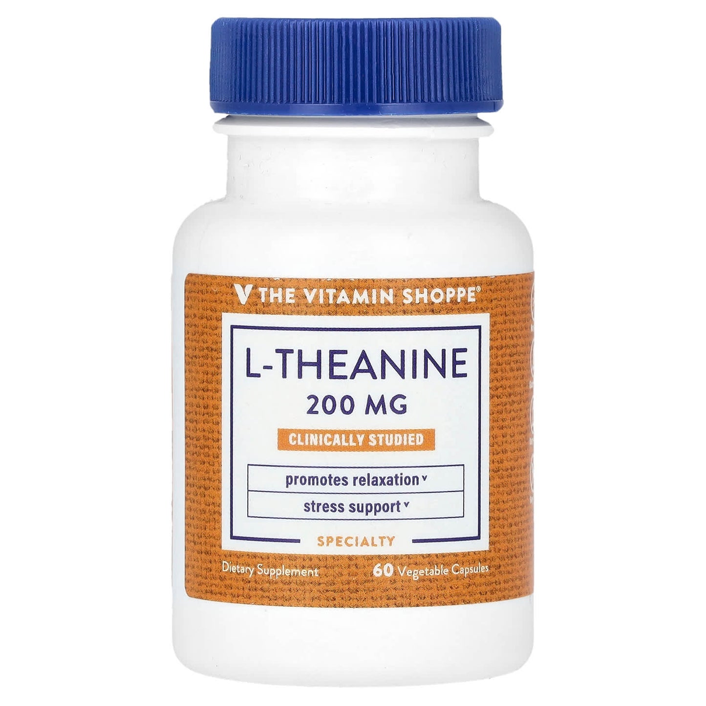 The Vitamin Shoppe, L-Theanine, 200 mg, 60 Vegetable Capsules - Image 1