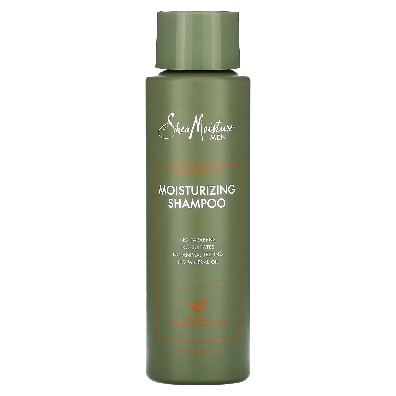 SheaMoisture, Men, Moisturizing Shampoo, Raw Shea Butter & Mafura Oil, 15.8 oz (444 ml) - Image 1