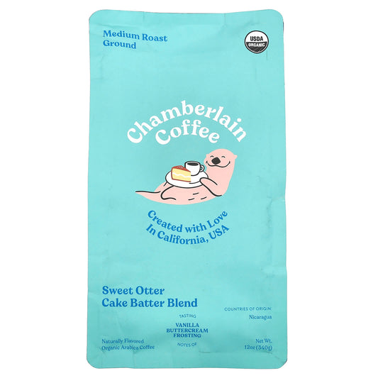 USDA Organic Sweet Otter Cake Batter Coffee, Ground, Medium Roast - Image 1