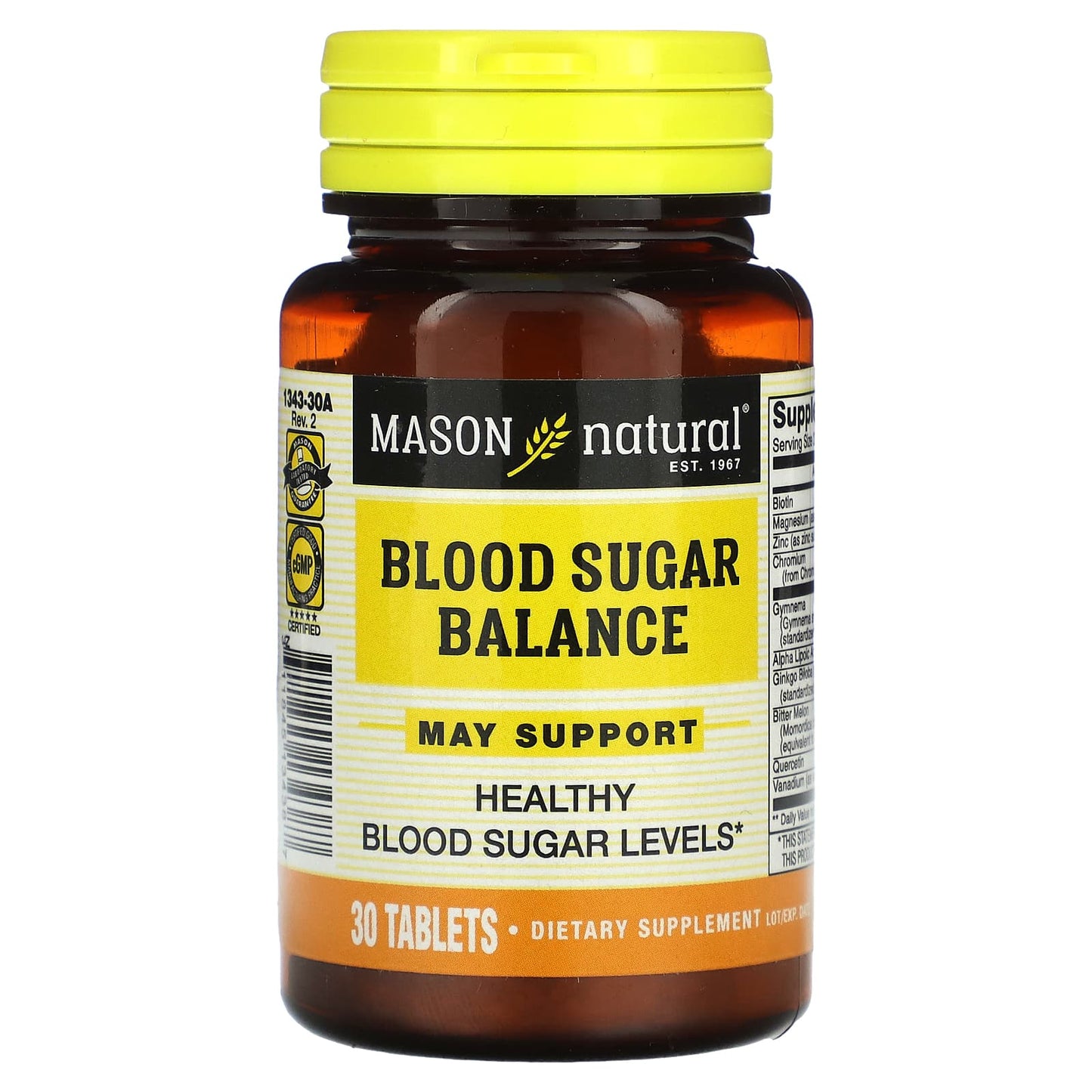 Mason Natural, Blood Sugar Balance, 30 Tablets - Image 1