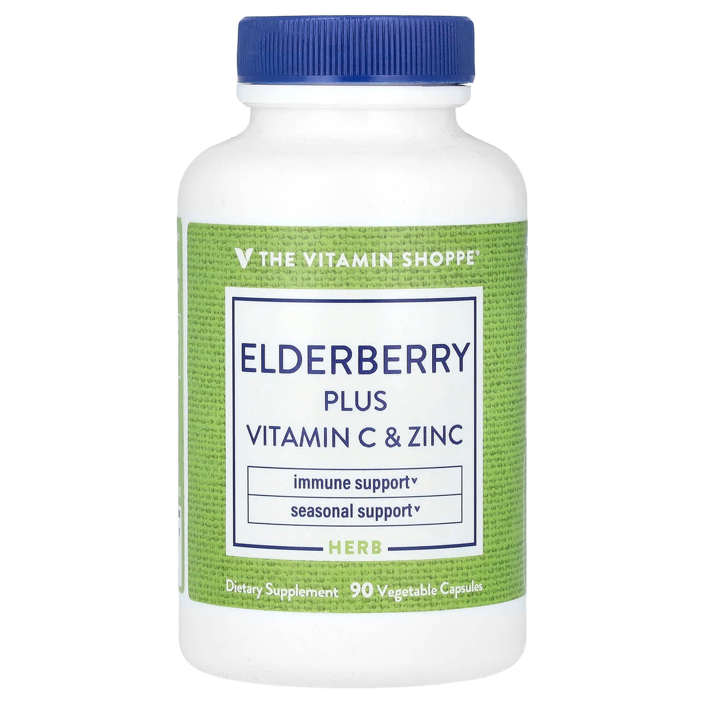 The Vitamin Shoppe, Elderberry Plus Vitamin C & Zinc, 90 Vegetable Capsules - Image 1