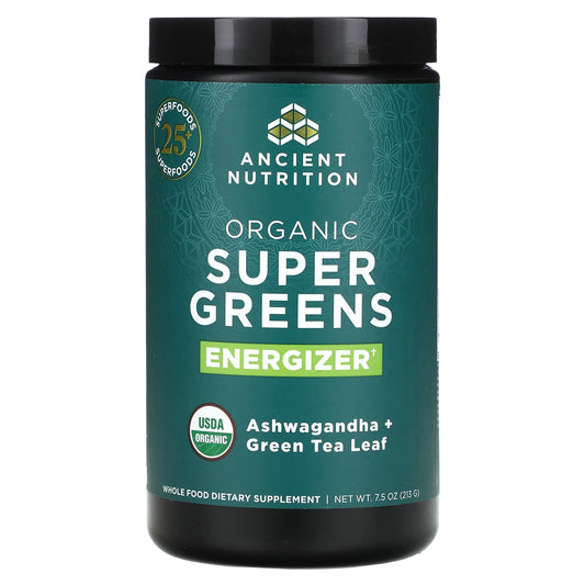 Ancient Nutrition USDA Organic Super Greens Energizer Powder 7.5 oz - Image 1