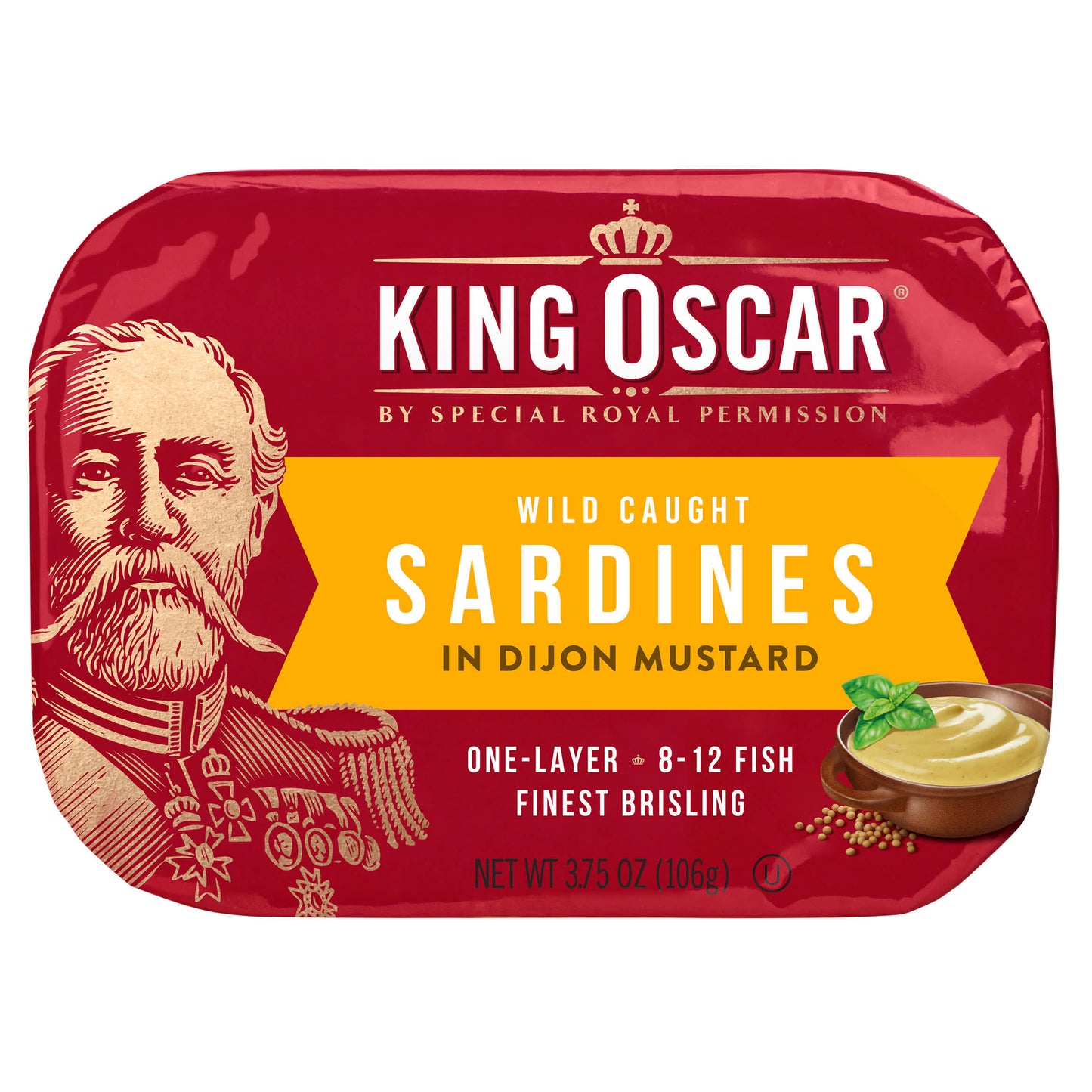 King Oscar, Wild Caught Sardines In Dijon Mustard, 3.75 oz (106 g) - Image 1