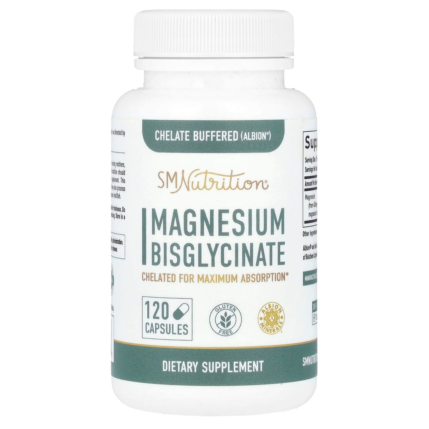 SMNutrition, Magnesium Bisglycinate, 120 Capsules (36 mg Per Capsule) - Image 1