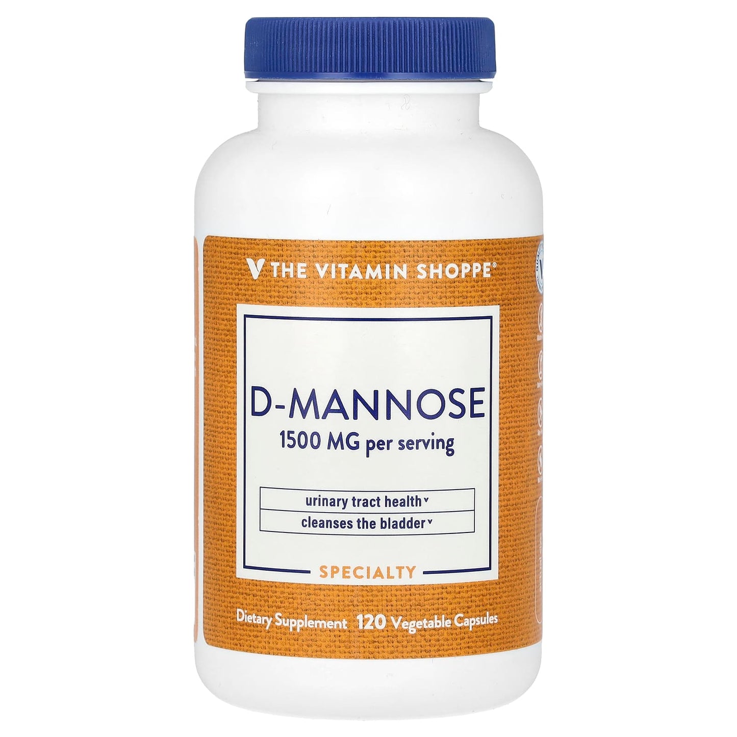 The Vitamin Shoppe, D-Mannose, 120 Vegetable Capsules (500 mg per Capsule) - Image 1