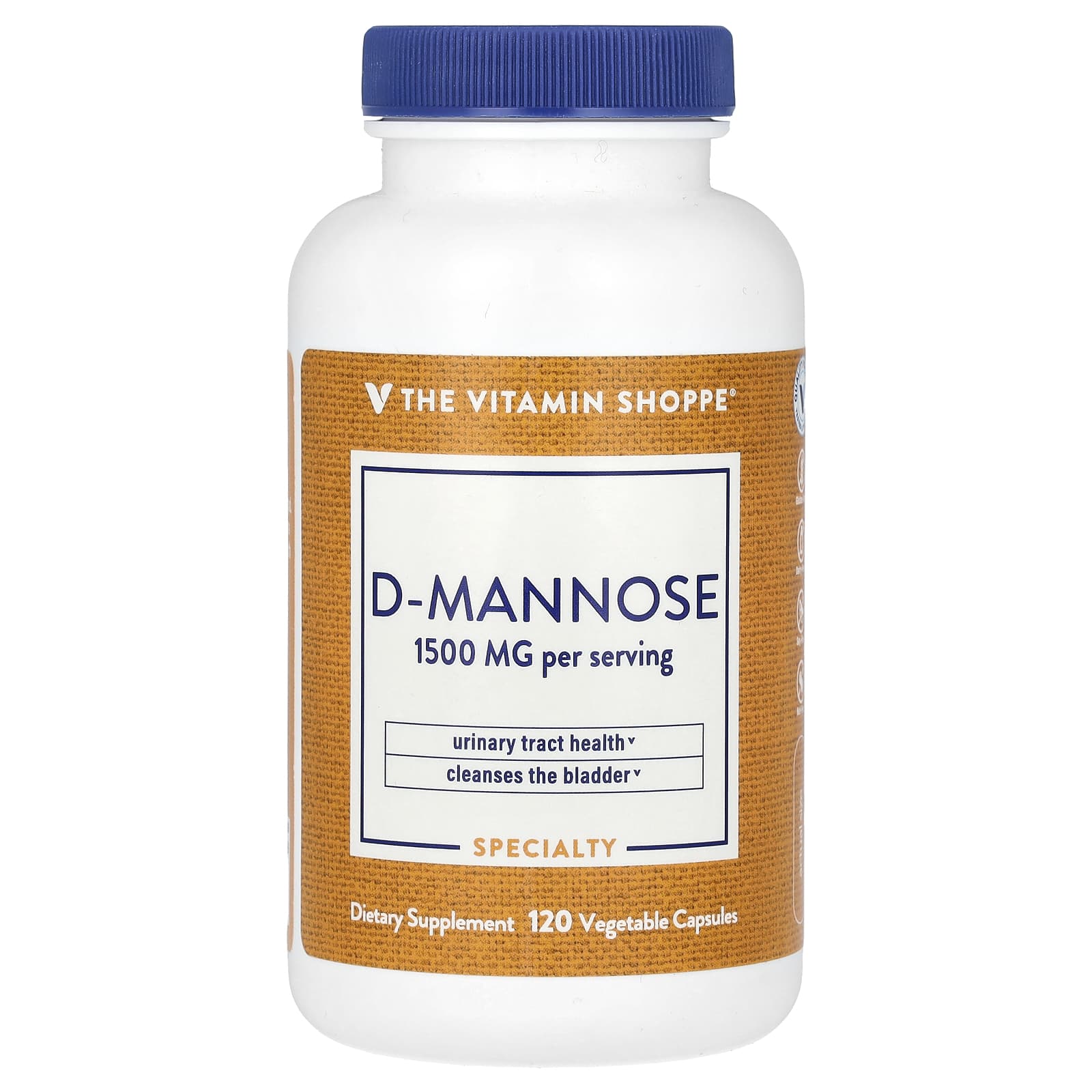 The Vitamin Shoppe, D-Mannose, 120 Vegetable Capsules (500 mg per Capsule) - Image 1