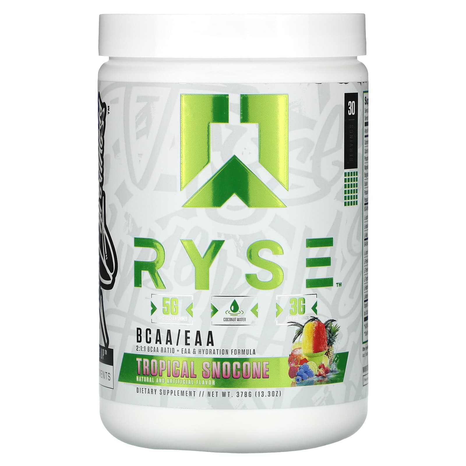 RYSE, BCAA / EAA, Tropical Snocone, 13.3 oz (378 g) - Image 1