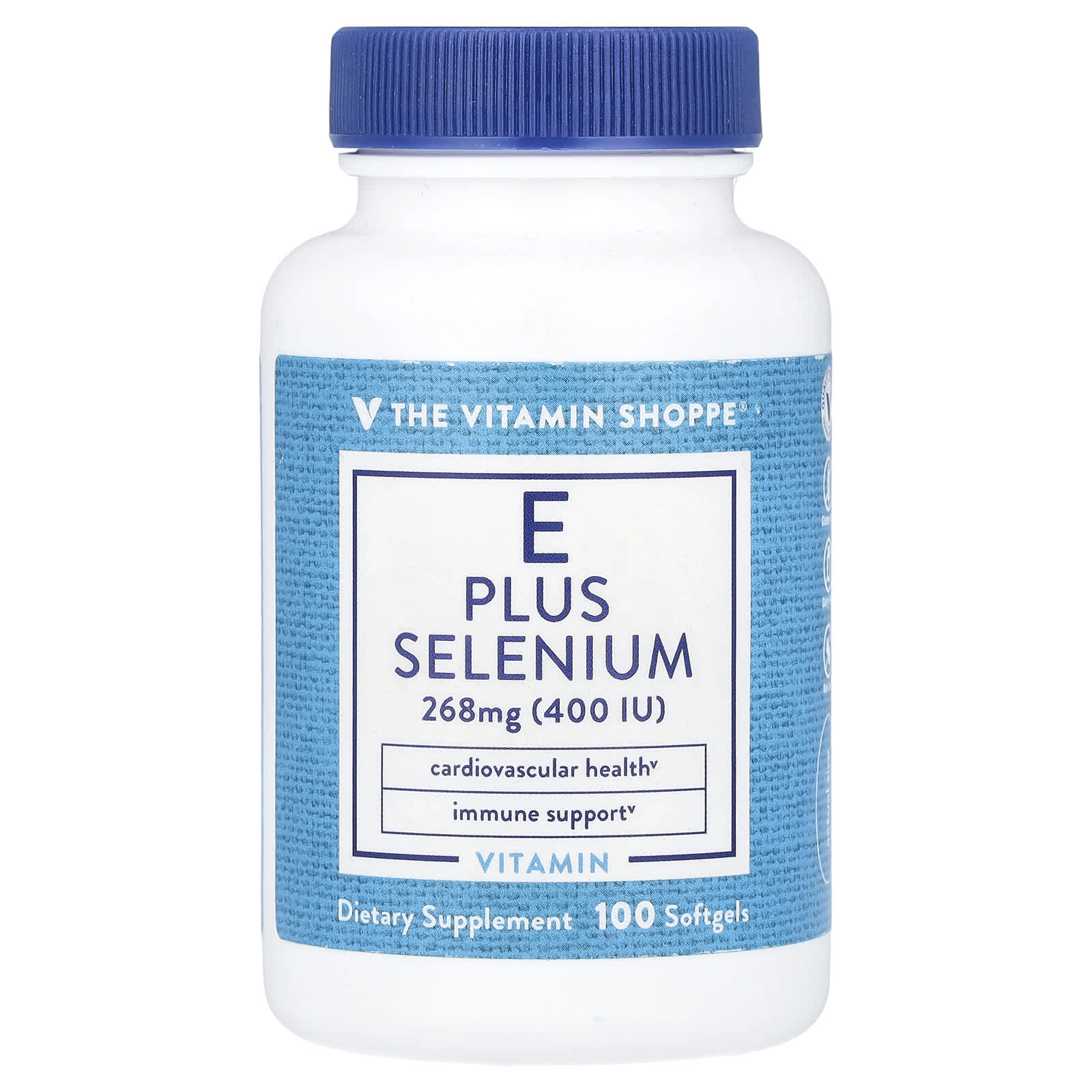 The Vitamin Shoppe, Vitamin E Plus Selenium, 268 mg (400 IU), 100 Softgels - Image 1
