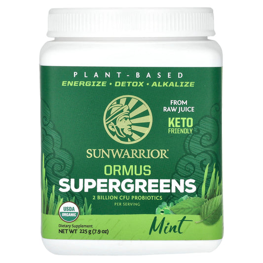 Sunwarrior, Ormus Supergreens, Mint, 7.9 oz (225 g) - Image 1