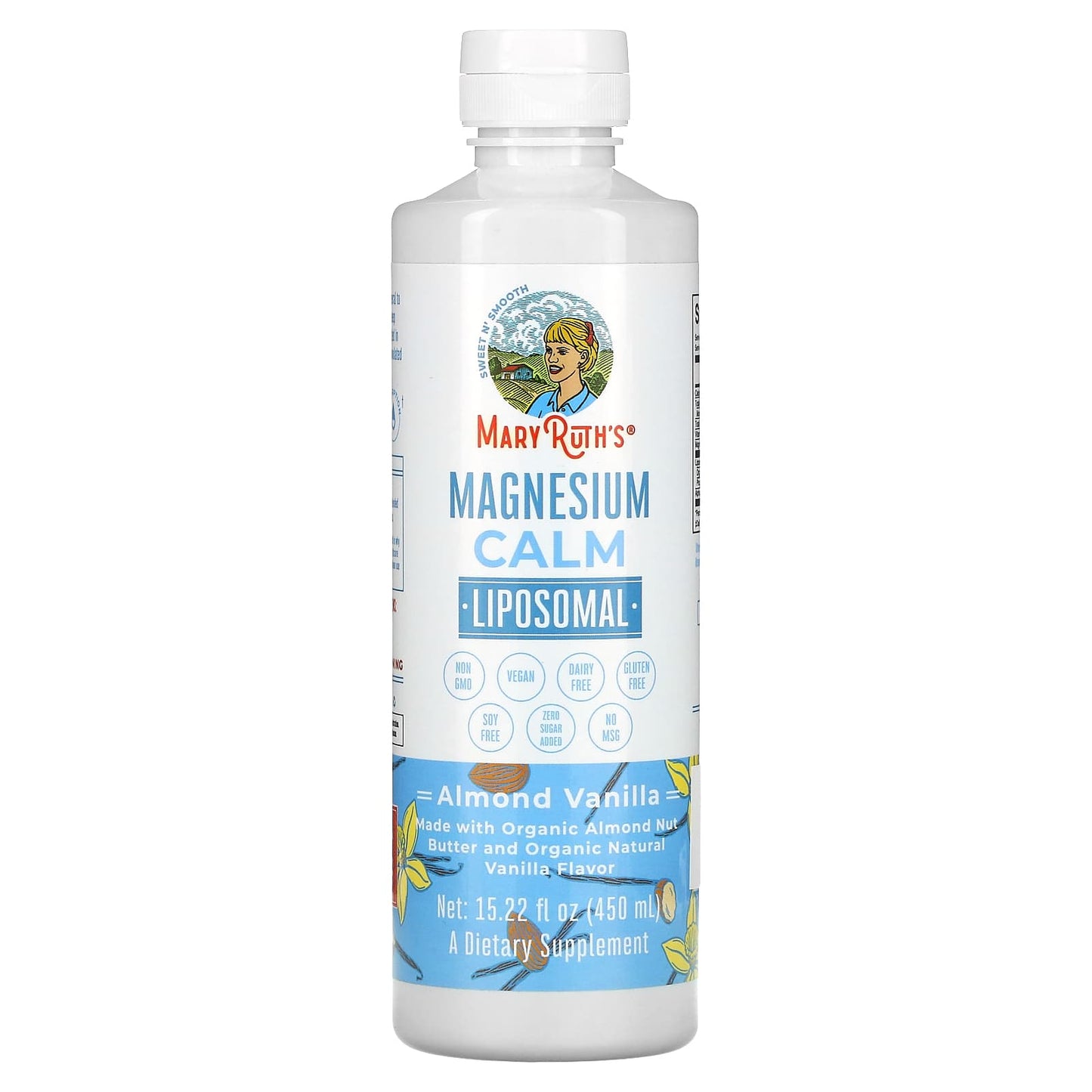 MaryRuth's, Magnesium Calm Liposomal, Almond Vanilla, 15.22 fl oz (450 ml) - Image 1