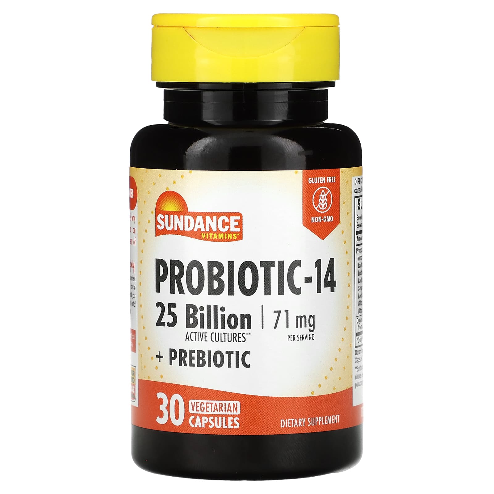 Sundance Vitamins, Probiotic-14, 71 mg, 30 Vegetarian Capsules (35.5 mg per Capsule) - Image 1