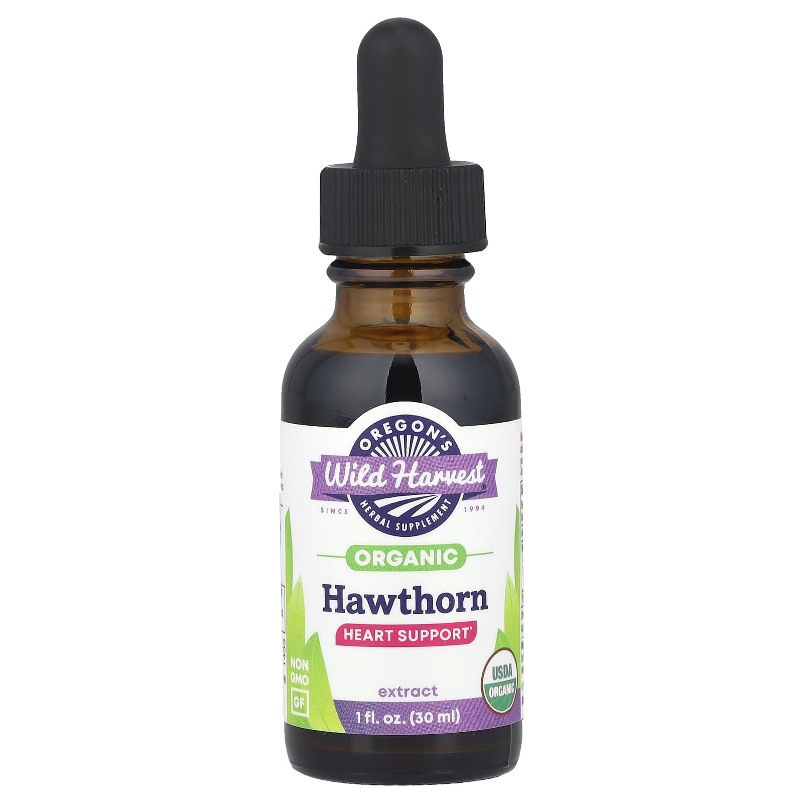 Oregon's Wild Harvest, Organic Hawthorn Extract, 1 fl oz (30 ml) - Image 1