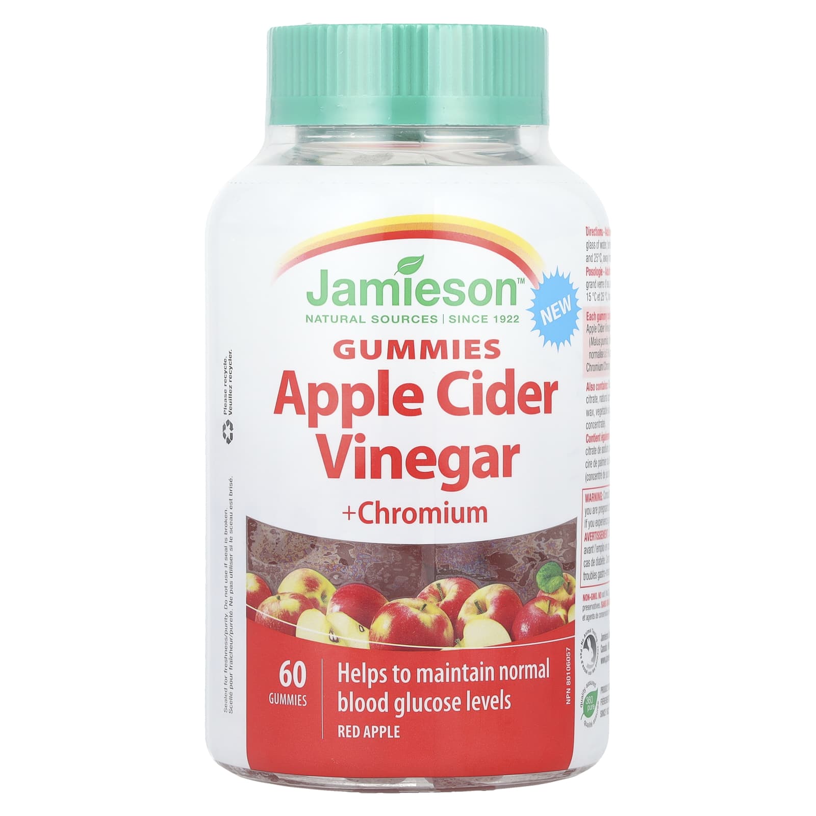 Jamieson Apple Cider Vinegar + Chromium Gummies for Blood Sugar Support - Image 1