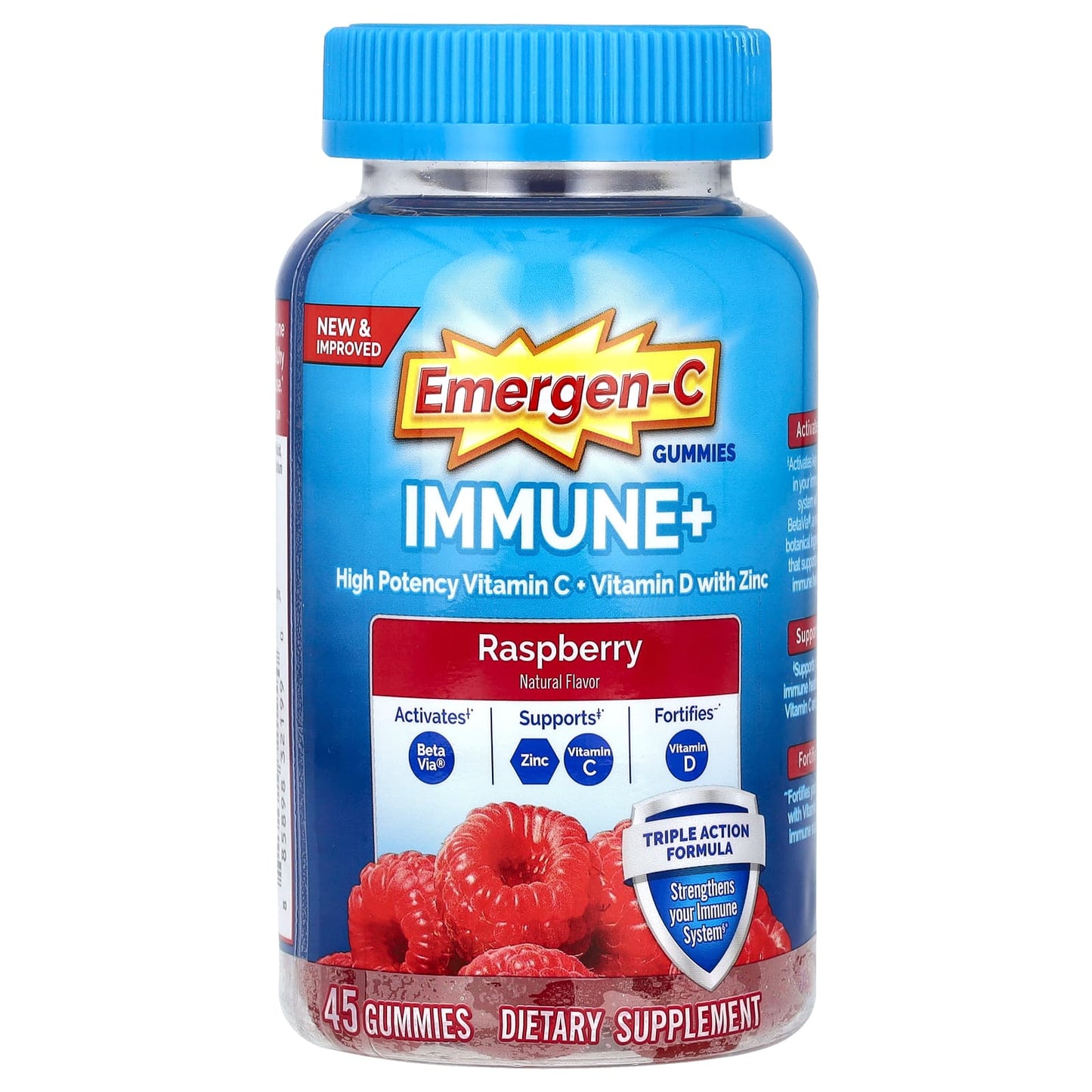Emergen-C Immune+ Vitamin C, D & Zinc Gummies, 45 Count - Image 1