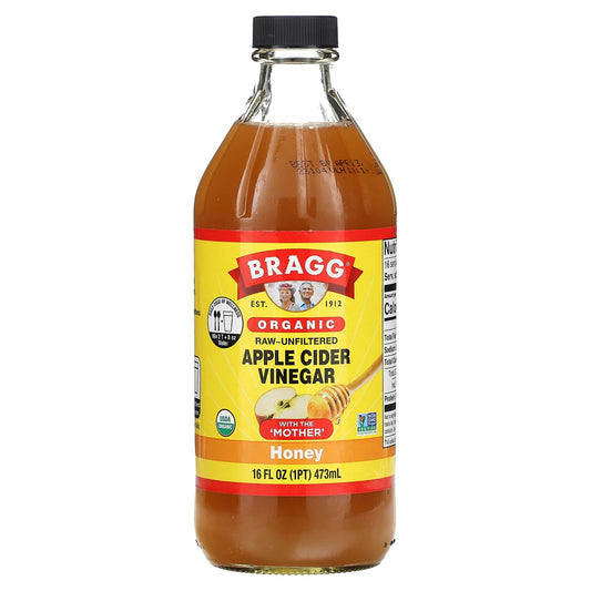 Organic Apple Cider Vinegar with Mother & Honey by Bragg - 16 fl oz - Image 1