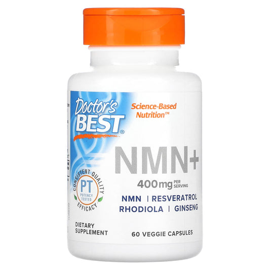 Boost Energy with Doctor's Best NMN+ 400mg, 60 Vegan Capsules - Image 1