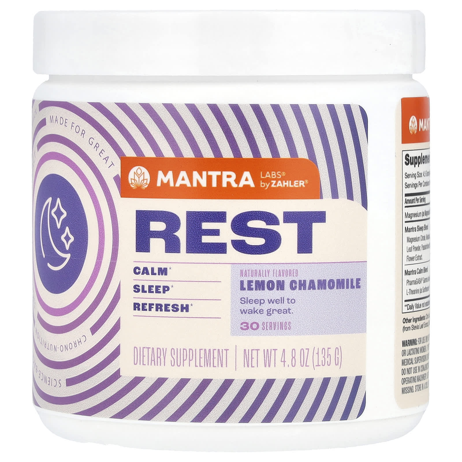 Zahler, Mantra Labs, Rest, Lemon Chamomile, 4.8 oz (135 g) - Image 1