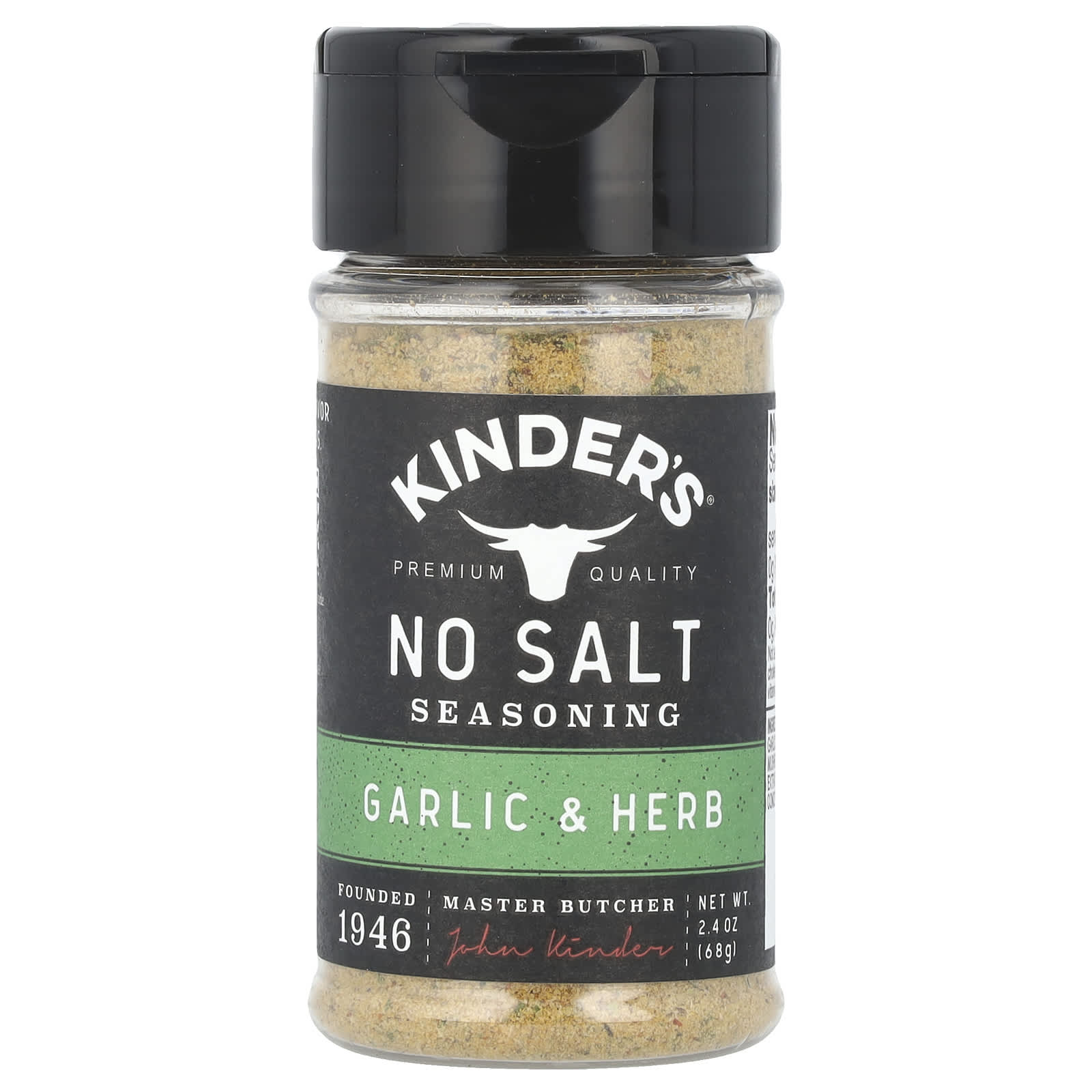KINDER'S, No Salt Seasoning, Garlic & Herb, 2.4 oz (68 g) - Image 1