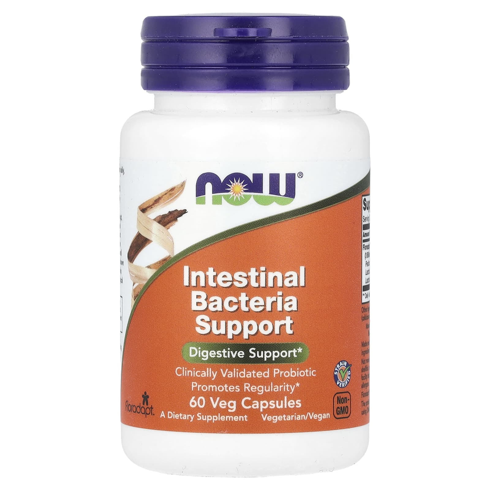 NOW Foods, Intestinal Bacteria Support, 60 Veg Capsules - Image 1