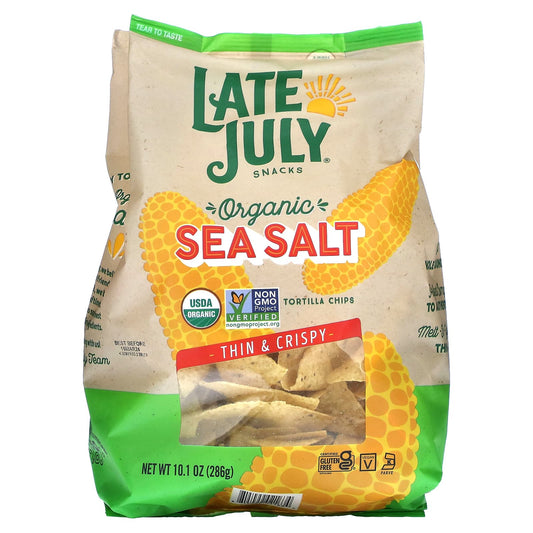 Late July, Organic Tortilla Chips, Thin & Crispy, Sea Salt, 10.1 oz (286 g) - Image 1