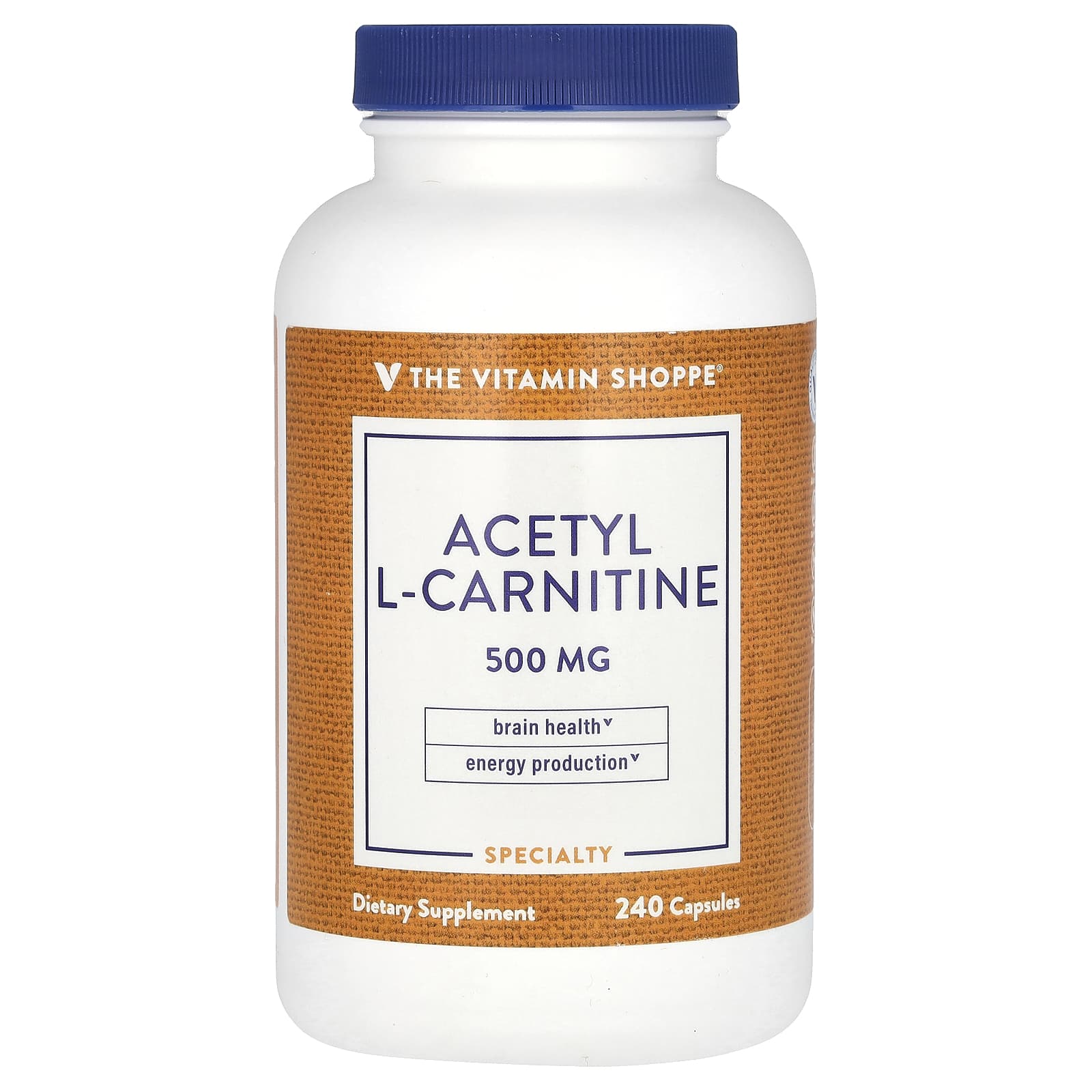 The Vitamin Shoppe, Acetyl L-Carnitine , 500 mg , 240 Capsules - Image 1