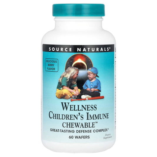 Source Naturals, Wellness Children's Immune Chewable™, Delicious Berry, 60 Wafers - Image 1