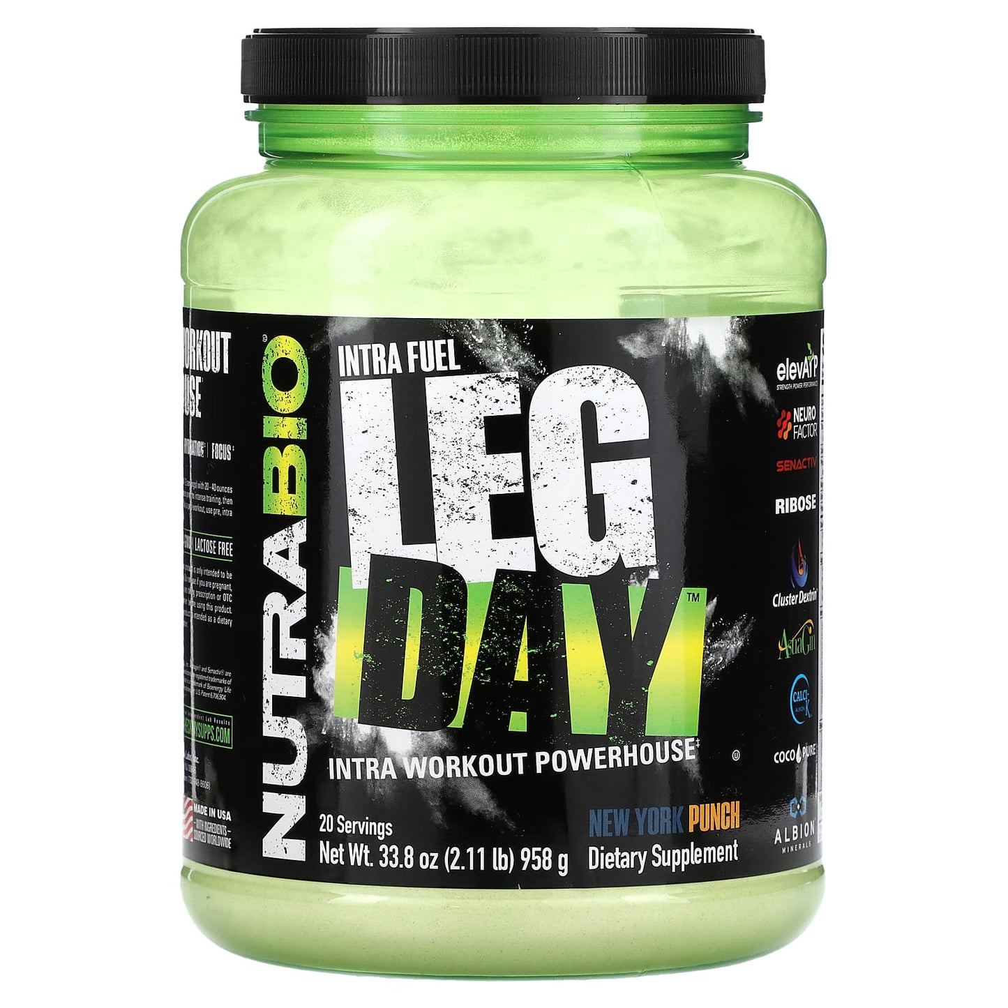 NutraBio, Intra Fuel, Leg Day, New York Punch, 2.11 lb (958 g) - Image 1