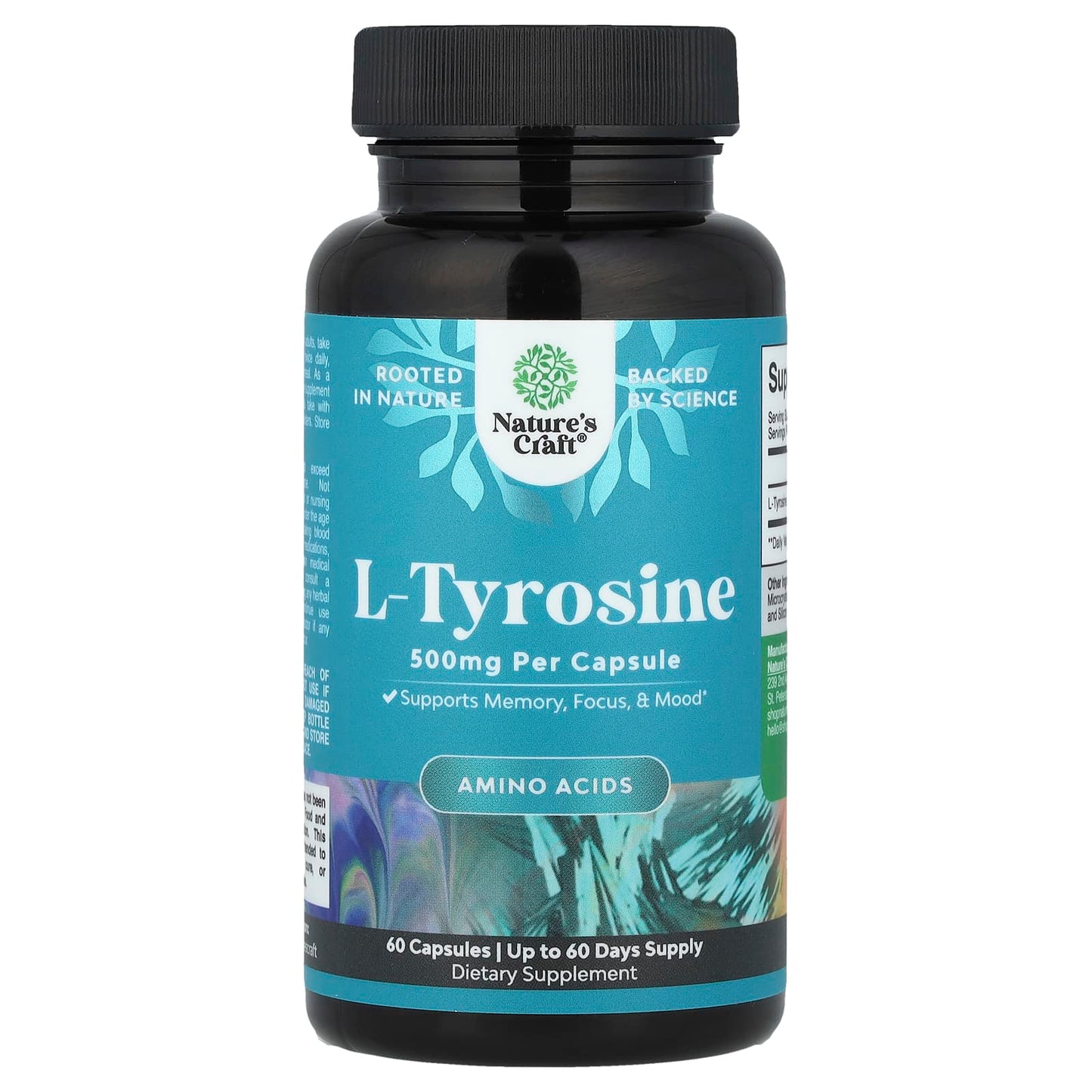 Nature's Craft, L-Tyrosine, 500 mg , 60 Capsules - Image 1