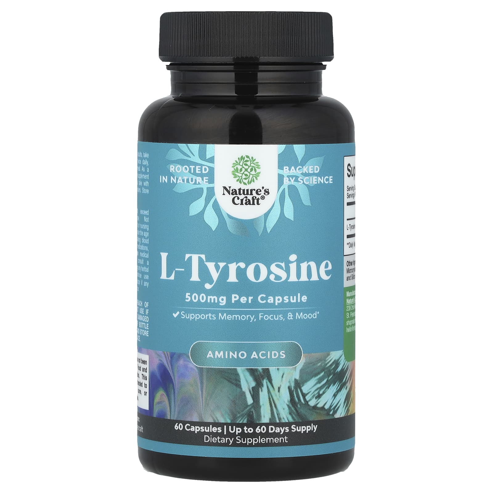 Nature's Craft, L-Tyrosine, 500 mg , 60 Capsules - Image 1