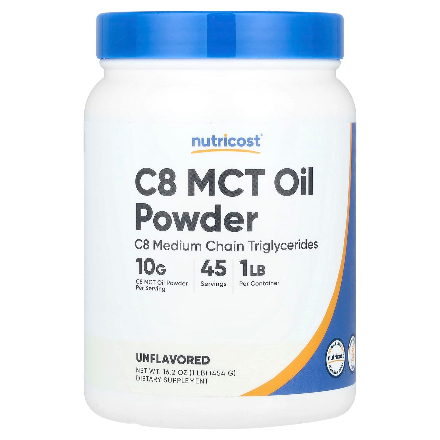 Nutricost, C8 MCT Oil Powder, Unflavored, 1 lb (454 g) - Image 1