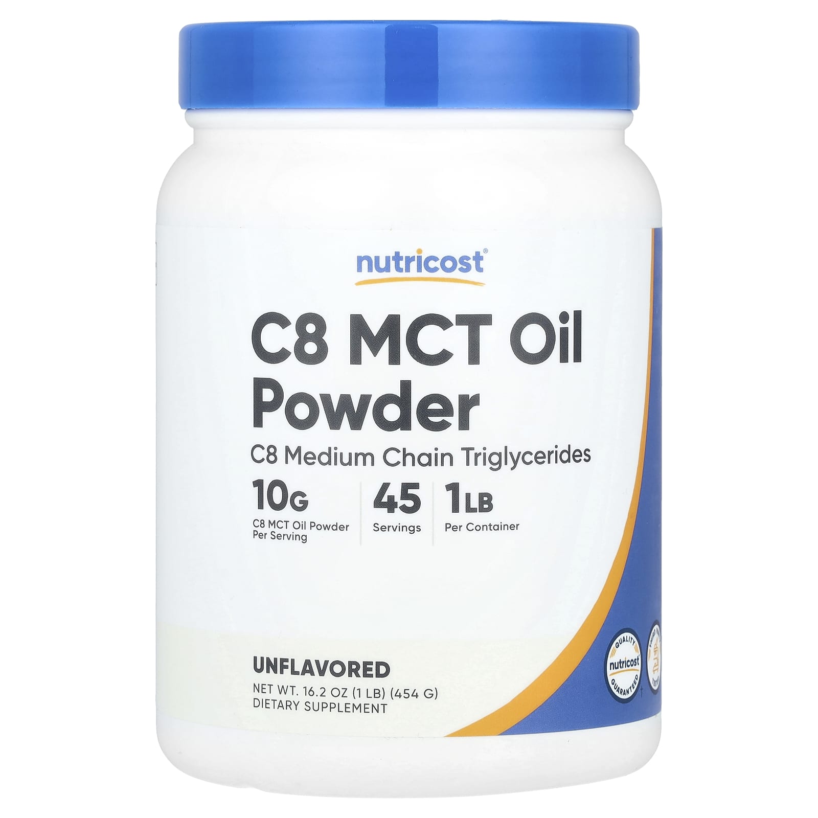 Nutricost, C8 MCT Oil Powder, Unflavored, 1 lb (454 g) - Image 1