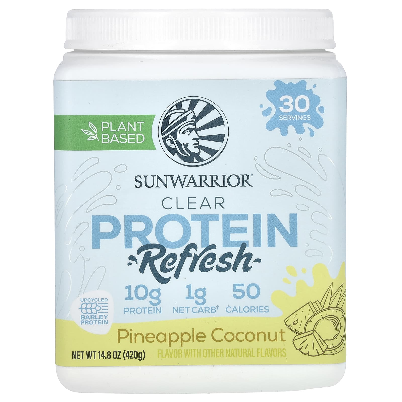 Sunwarrior, Clear Protein Refresh, Pineapple Coconut, 14.8 oz (420 g) - Image 1