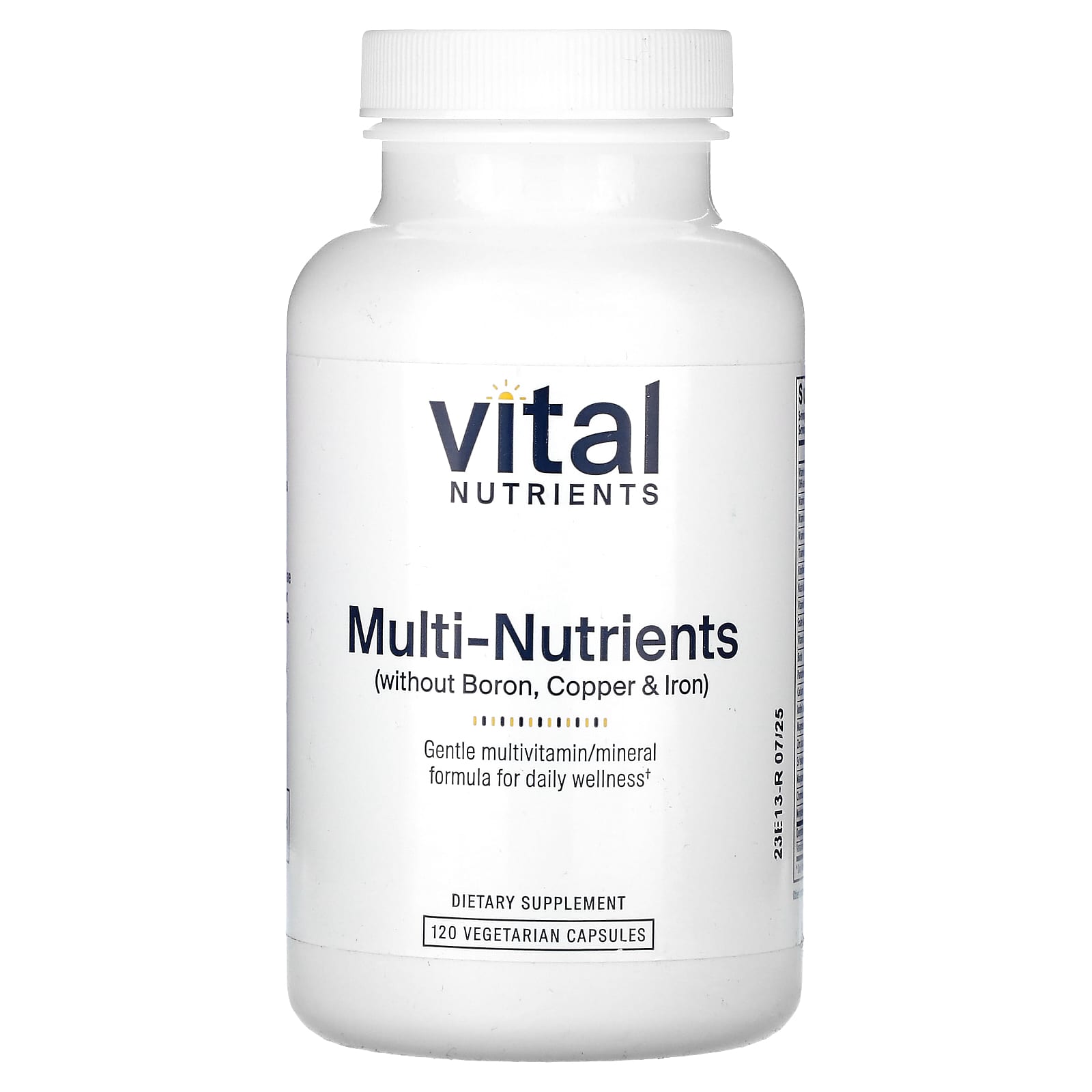 Vital Nutrients, Multi-Nutrients Without Boron, Copper & Iron, 120  Vegetarian Capsules - Image 1