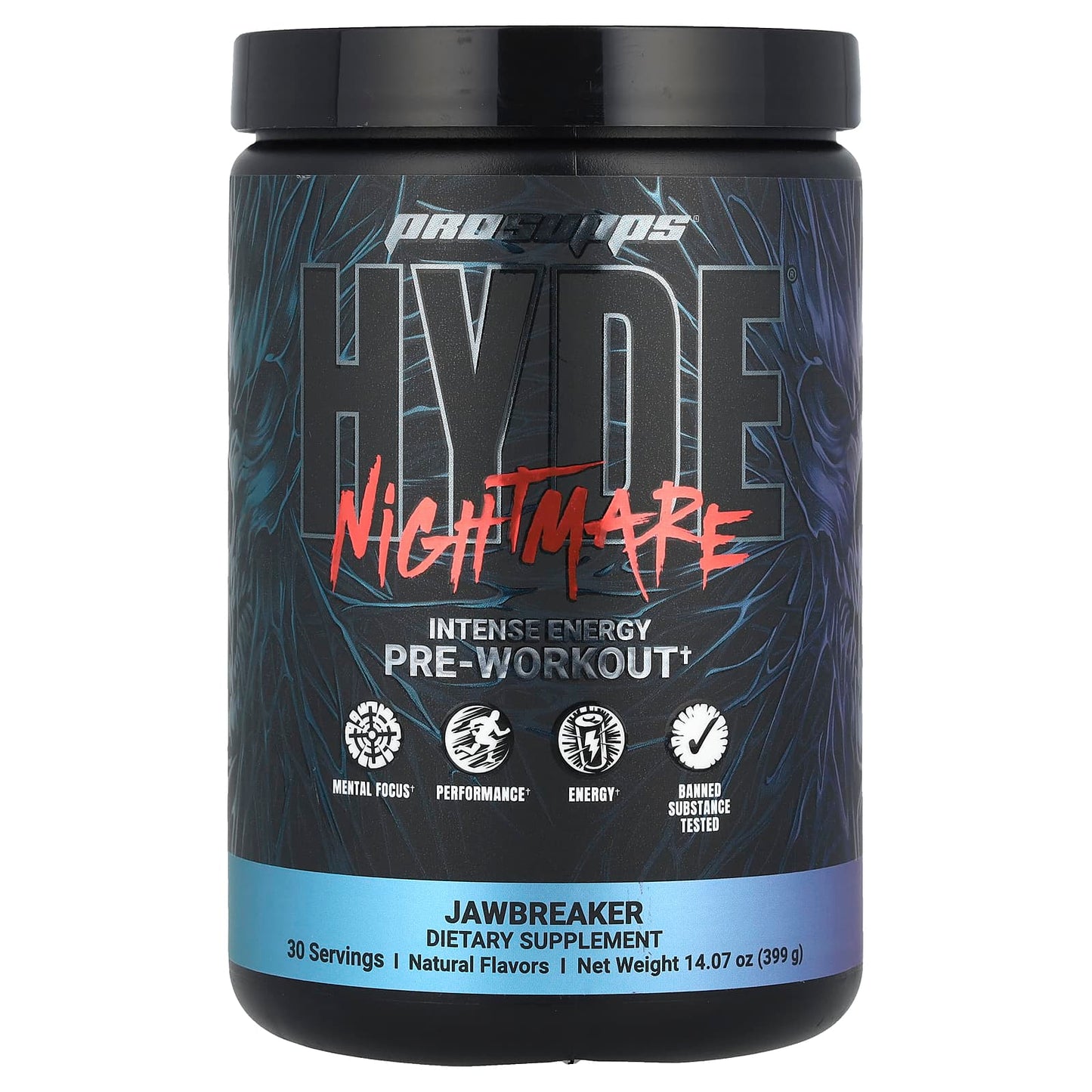 ProSupps, HYDE® Nightmare, Intense Energy Pre-Workout, Jawbreaker, 14.07 oz (399 g) - Image 1