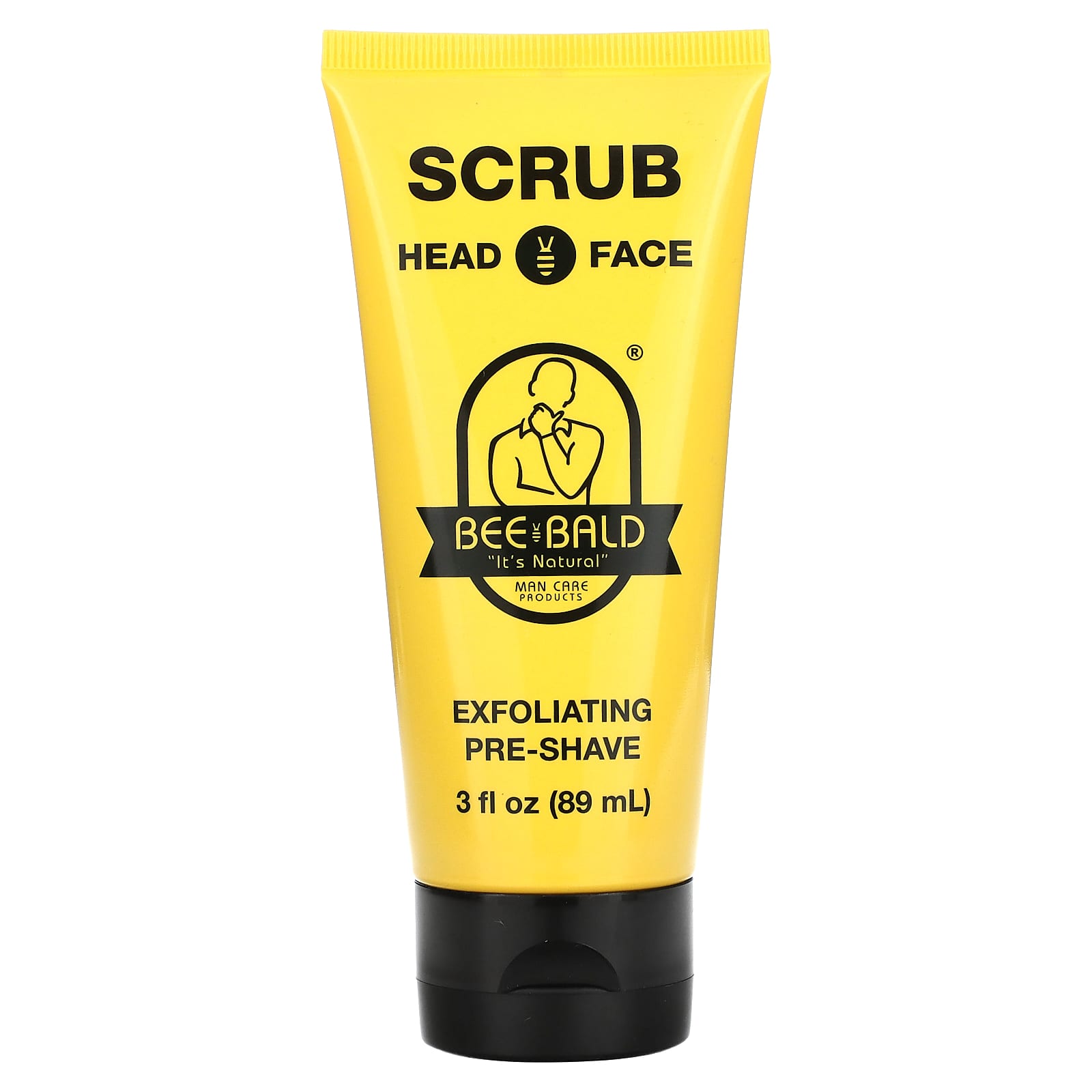 Bee Bald Exfoliating Pre-Shave Scrub for Smooth Skin, 3 fl oz - Image 1