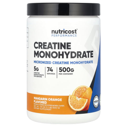 Nutricost, Performance, Creatine Monohydrate, Mandarin Orange, 1.1 lb (500 g) - Image 1