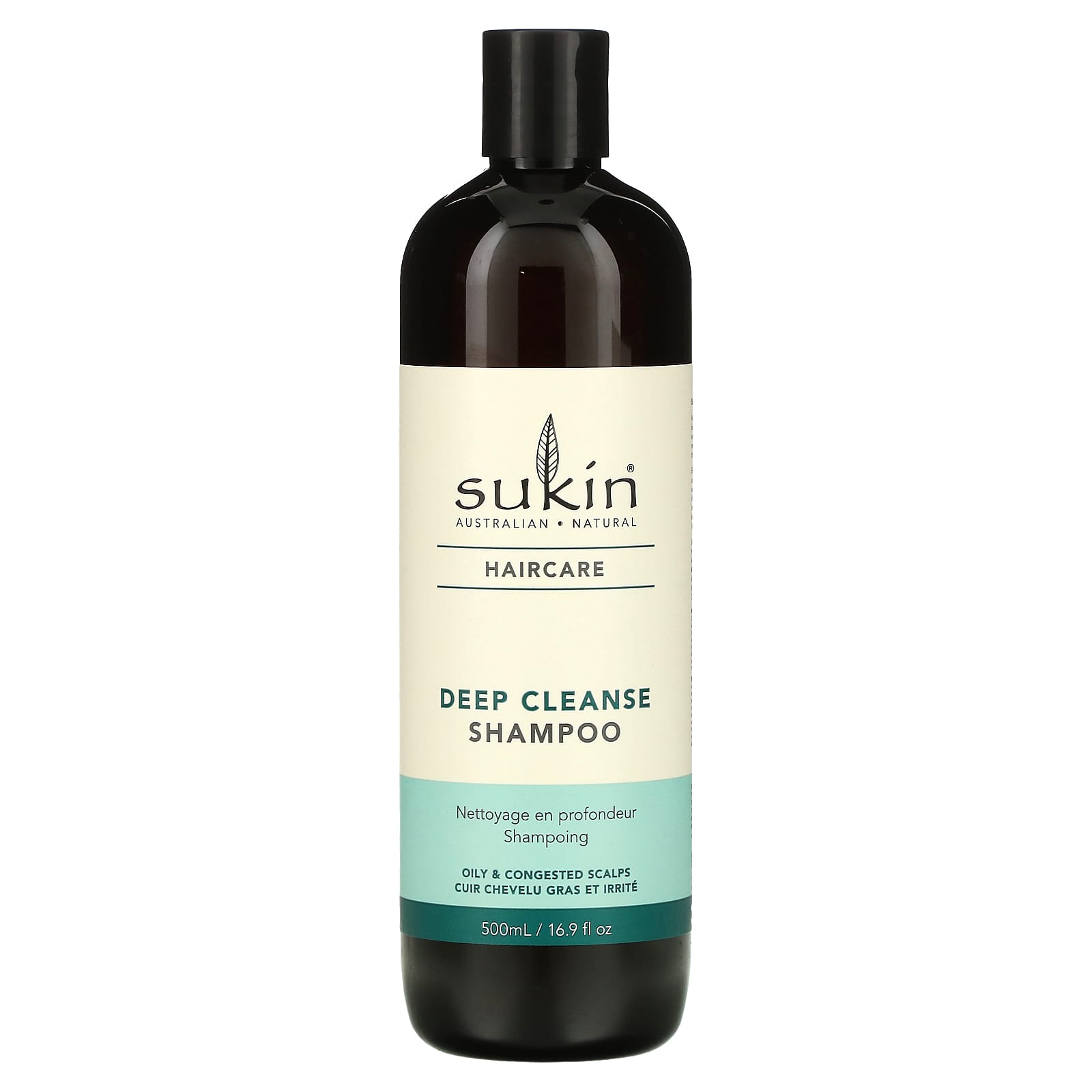 Sukin, Haircare, Deep Cleanse Shampoo, Oily & Congested Scalps, 16.9 fl oz (500 ml) - Image 1